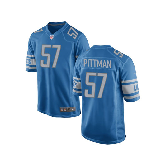 Anthony Pittman Detroit Lions Nike Youth Team Color Game Jersey - Blue