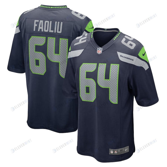 Austin Faoliu 64 Seattle Seahawks Men Game Jersey - College Navy