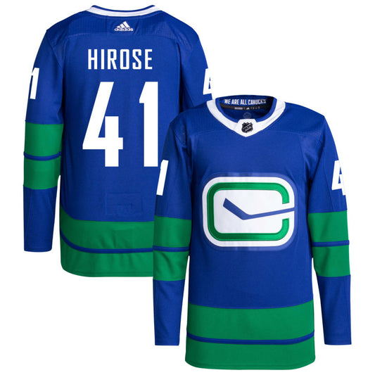 Akito Hirose Vancouver Canucks adidas Primegreen Authentic Pro Jersey - Royal